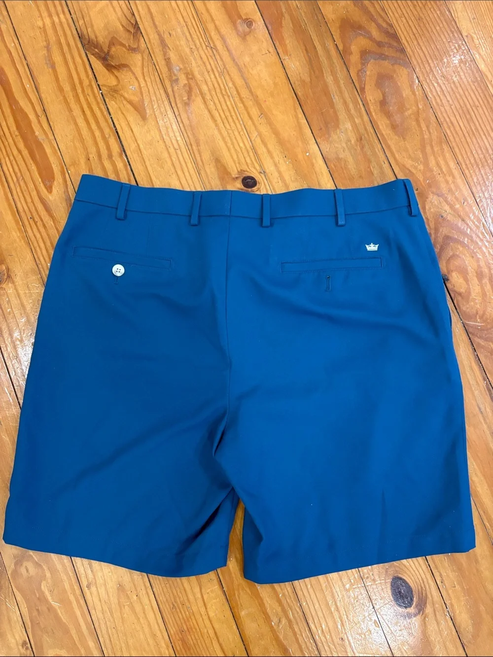 Peter Millar Teal-Blue Performance Flat Front Golf Shorts